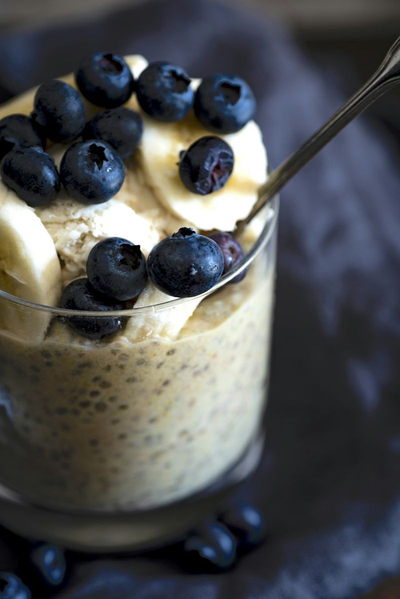 Nocny pudding z borówkami